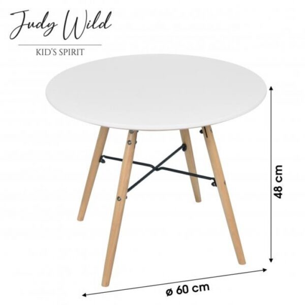 Table Enfant Scandinave Ronde Bois Blanc design Judy Wild