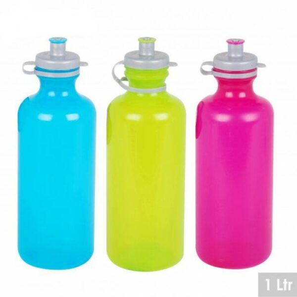 Lot de 3 Bidons en Plastique Gourde Enfant Adulte Assorties 1 litre Salle de Sport Vélo Camping Pique Nique Plein Air hapygood pas cher