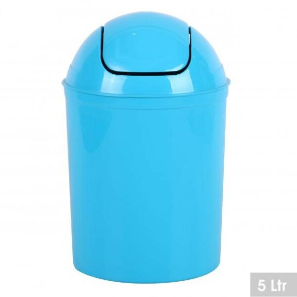 Poubelle Salle de bain Plastique Bleu Turquoise à Clapet 5 litres