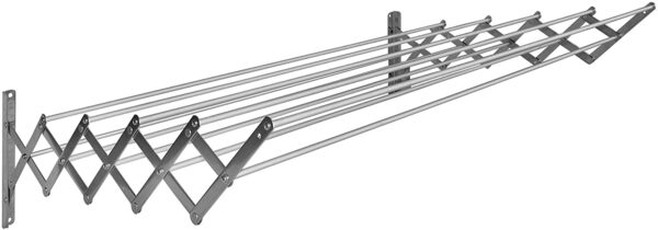 Sauvic 90865-Séchoir Extensible, en Inoxydable avec 10 Barres en Aluminium, 140 cm