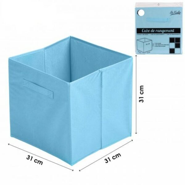 Cube Intissé Boite de Rangement Pliant Bleu Turquoise hapygood à petit prix