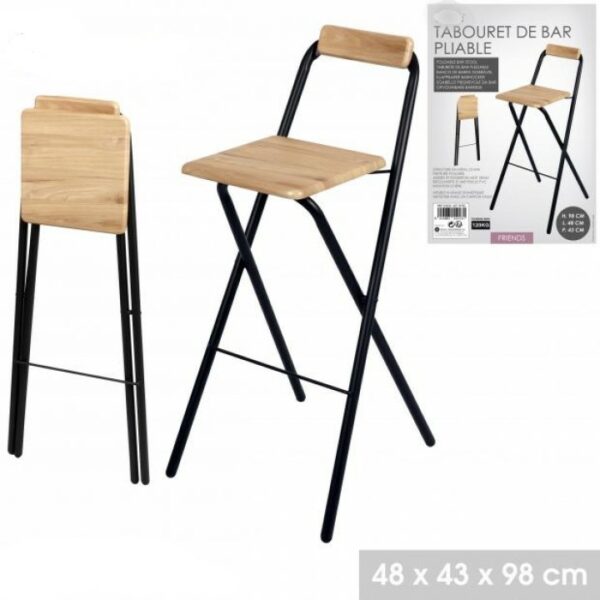 Tabouret de Bar FRIENDS Pliable Avec Dossier