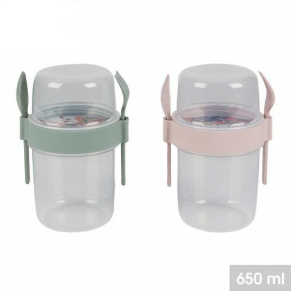 Lunch Box Hermétique Boite Repas TAKE AWAY ( Lot de 2 ) Avec Couverts 2 Couleurs Assorties